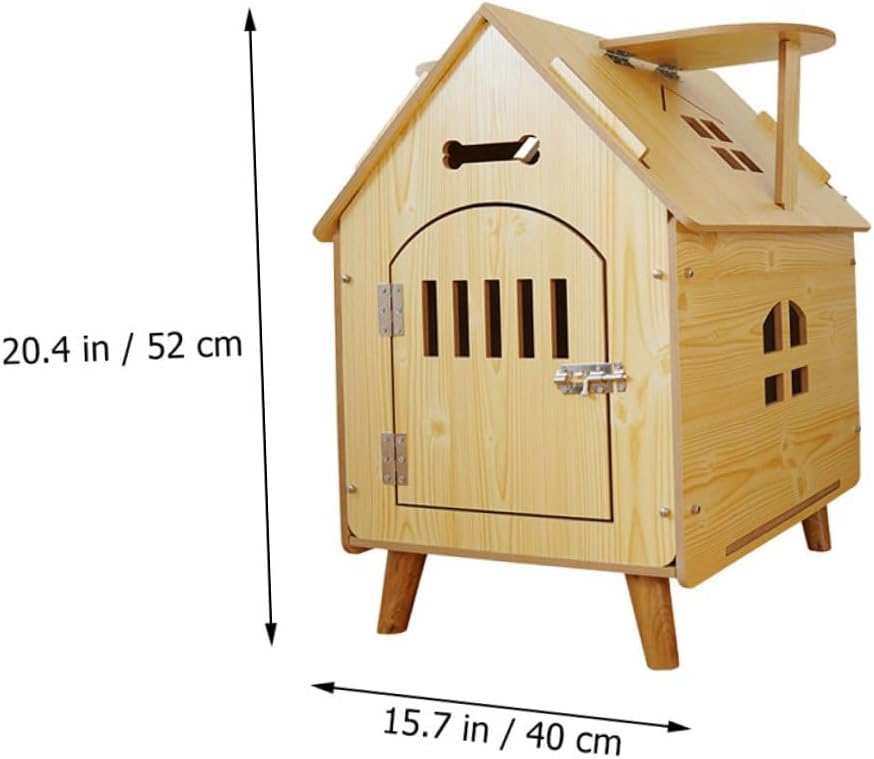 DOITOOL Wooden Pet Shelter Medium Wood Kennel Garden Dog Crate Simple Pet Nest for Dogs