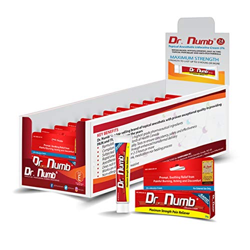 DR. NUMB 5% Lidocaine Topical Anesthetic Numbing Cream - 30g || Vitamin E Combined for Pain Relieves of Tattoos, Waxing, Microneedling, Piercing, Microblading, Sunburn || Ink Artists Choice (24)
