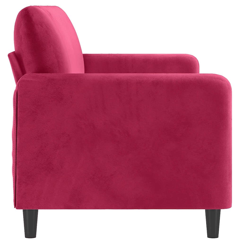 Velours doux cadre métallique stable salon détente 3 places 180cm Rouge