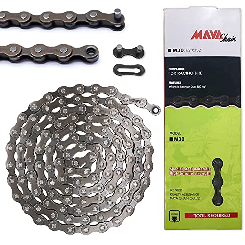 Image of Hycline Bike Chain 6 /7 /8-Speed,Bicycle Chain 1 /2x3 /32 Inch,Special Steel for Road Mountain Racing Cycling (116 Links)
