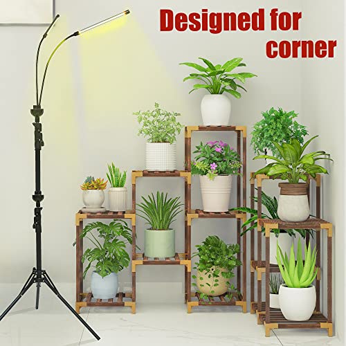 Homkirt Plant Stand Indoor Outdoor, 12 Tier Corner Plant Shelf Wood Plant Stand Rack Organizer Display For Multiple Plants Large Plant Ladder Holder Flower Stand For Living Room Patio Porch #TOP1