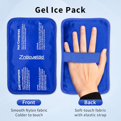 Image of Gel Ice Pack for Injuries Reusable Soft Freezer Ice Bag with Strap 1 Pack