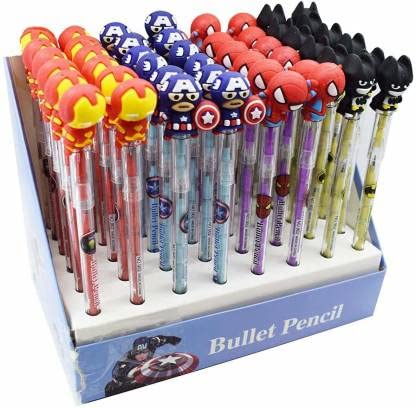 Rockjonavenger Stylish Bullet Pencil for kids (Set of 12, Multicolor