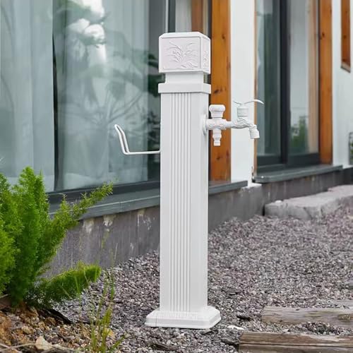 QSYJCCXD Outdoor Vertical Square Garden Water Column with Antifreeze Hose Faucet Extender Decorative Water Feature Fountain Dispenser Hydrant