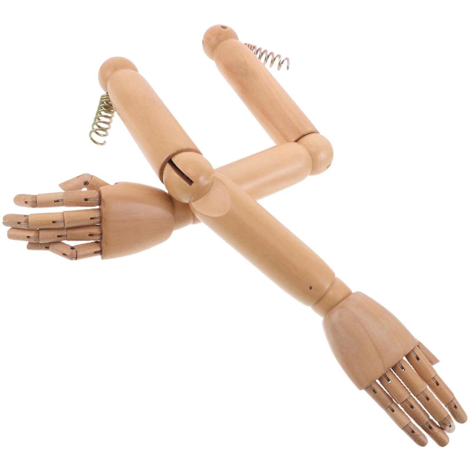 Braccia con Giunti Mobili, Set da 1 Paio in Legno Naturale Snodabili, Modello di Mano Flessibile di Manichino per Disegno Artistico, Esposizione Gioielli e Gioco Creativo