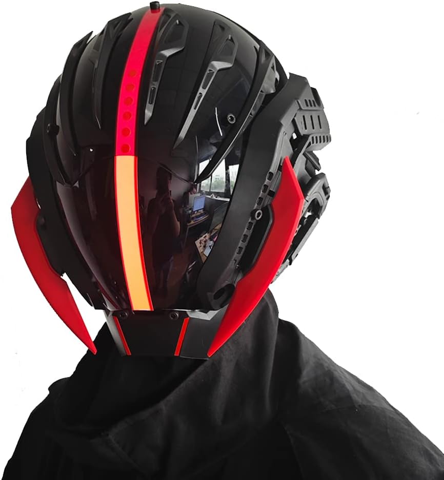 KYEDAY Punk Mask Cosplay for Men, Cosplay Samurai Masks Gifts Fit Halloween Party Music Festival Accessories