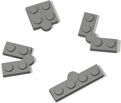 Classic Building Hinge Plate Combination, 1x4 Swivel Top+Base Hollow Clip Complete Assembly, Compatible with Lego Parts and PiecesColorDark Gray