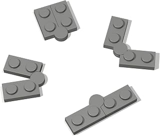 Classic Building Hinge Plate Combination, 1x4 Swivel Top+Base Hollow Clip Complete Assembly, Compatible with Lego Parts and Pieces:(Color:Dark Gray)