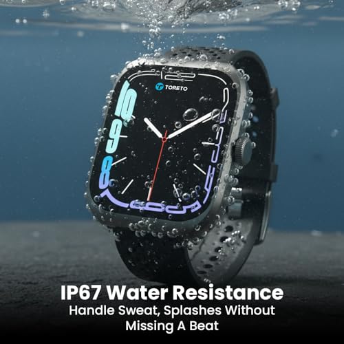 Image of Toreto Eclipz Arc Smartwatch with 1.81 inch IPS Display, Bluetooth Calling, IP67 Water Resistance, 22mm Silicone Strap, 12-Day Battery, iOS & Android Compatible (Arctic Silver)