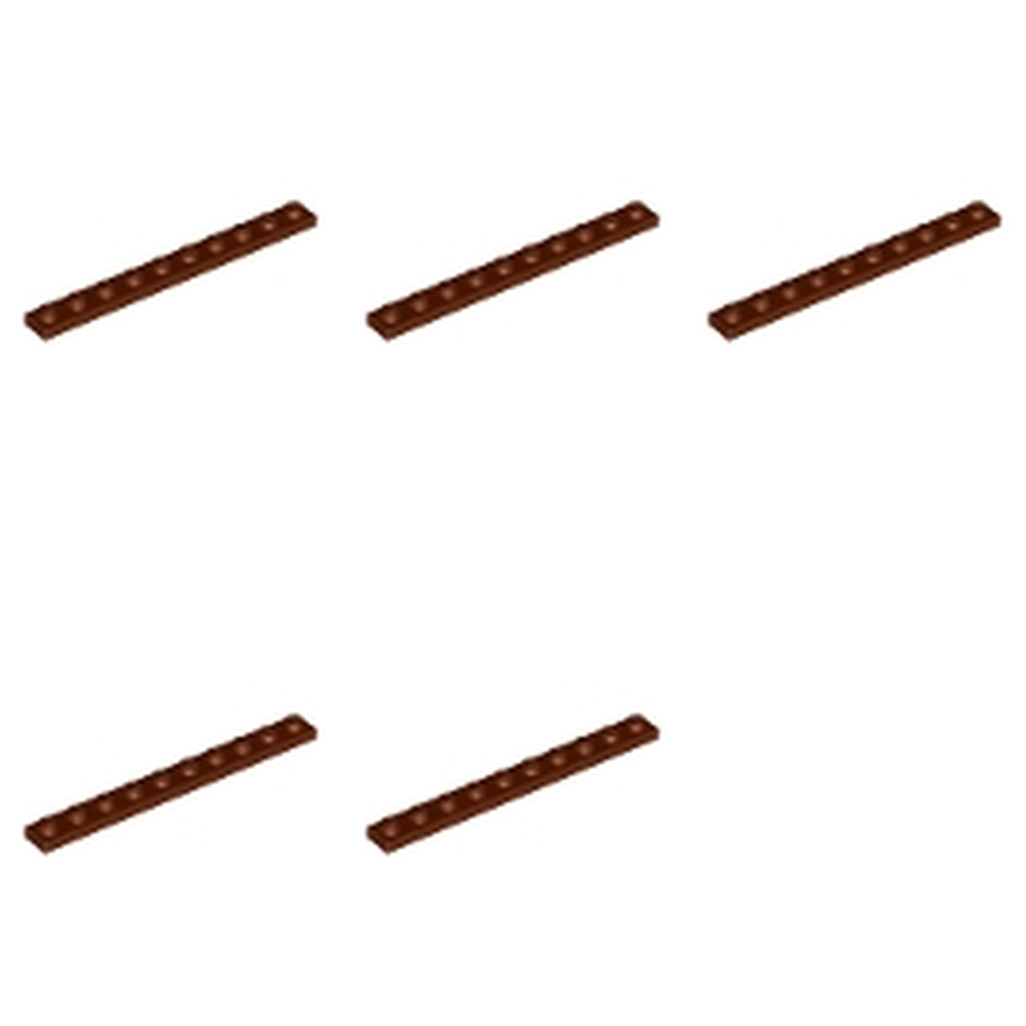 LEGO Plate 1 x 10, Part 4477 (Reddish Brown, 2, count) — image 1
