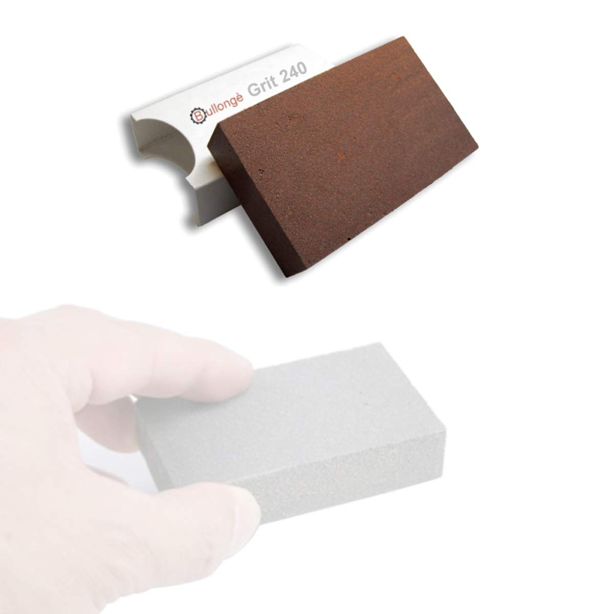 Set: Spugni abrasive in gomma piuma rivestite BULLONGÈ 120 e 240 MEDIO e FINE per la satinatura degli Orologi