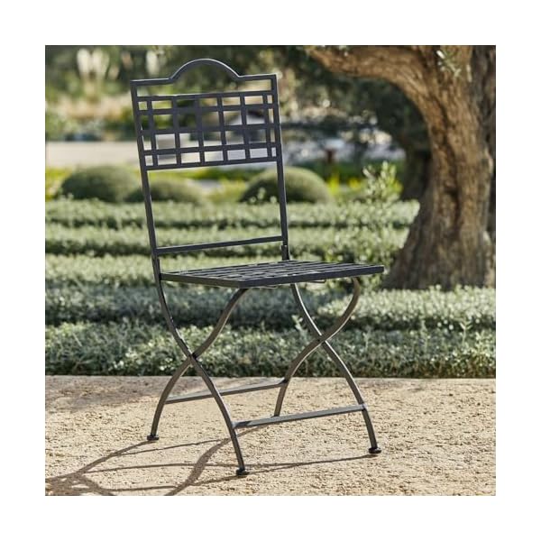 Loberon Gartenstuhl Terell Flecht-Optik Schwarz