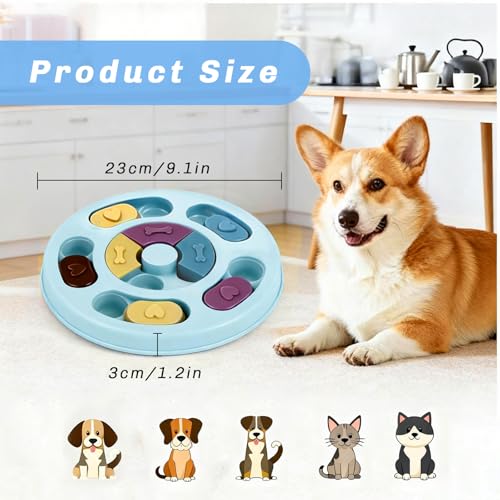 Euablfo Juguete Interactivo Perro,Juguete para Perros Inteligencia,Puzzle para Perros Dispensador de Comida,Puzzle Alimentador Lento para Cachorros Entrenamiento IQ y Estimulación Cerebral - imagen 2