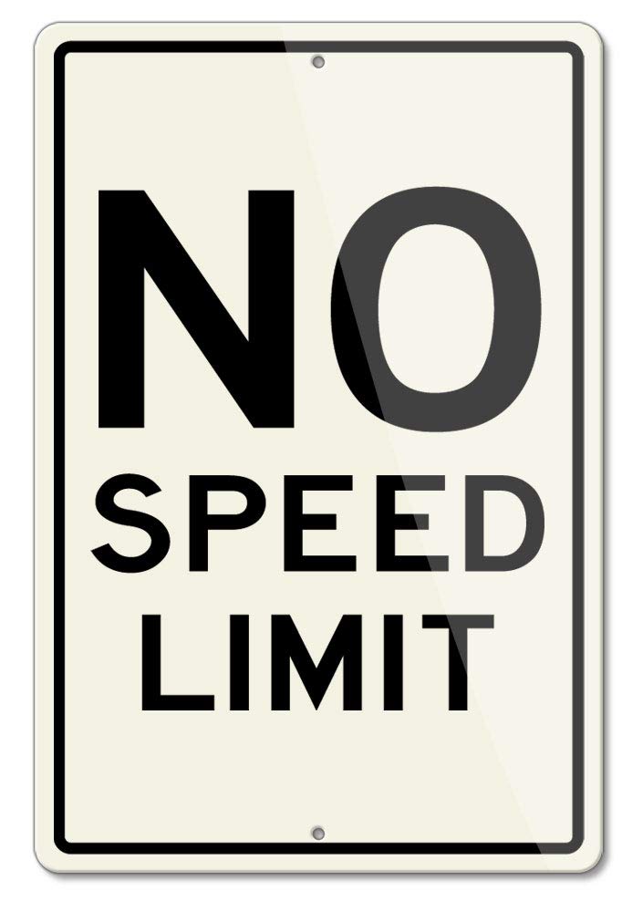 No Speed Limit Aluminum Sign (Large) : Amazon.ca: Industrial