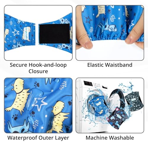 Image of Paw Legend Washable Dogs Diapers Male Dog Belly Bands for Male Dogs Diapers Reusable Puppy & Doggie Diapers Male (3 Pack, XX-Large)