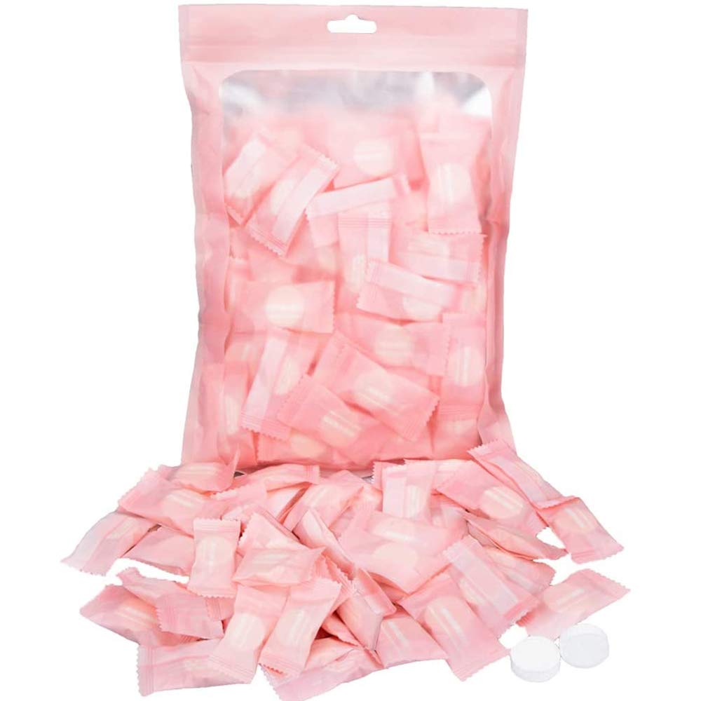 THEO 100PCS Compressed Towel Tablets Portable Disposable Mini Cotton Towels Coin Tissue Wipe Sweat Hand Towel Clean face washcloth for Camp Travel Home Outdoor Party