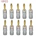 New 10 pcs 24K Gold Speaker Banana Plug Audio Jack Connector