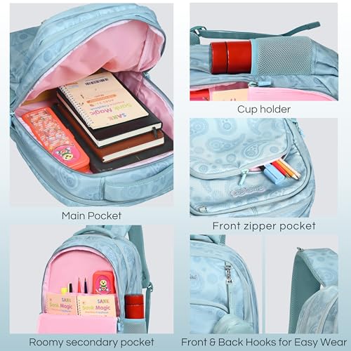 Image of BEAUTY GIRLS BY HOTSHOT|MAGICPACK 1616|SCHOOL BAG WITH JOYPOUCH|LARGE SIZE|TUTION BAG|COLLEGE BACKPACK|WATER RESISTANT BAG|40 LITERS SCHOOL BAG |FOR GIRLS & WOMEN