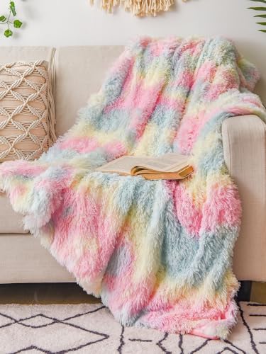 Image of Shaggy Faux Fur Fabric, Super Soft, 6 X 5 Feet (Multicolor)