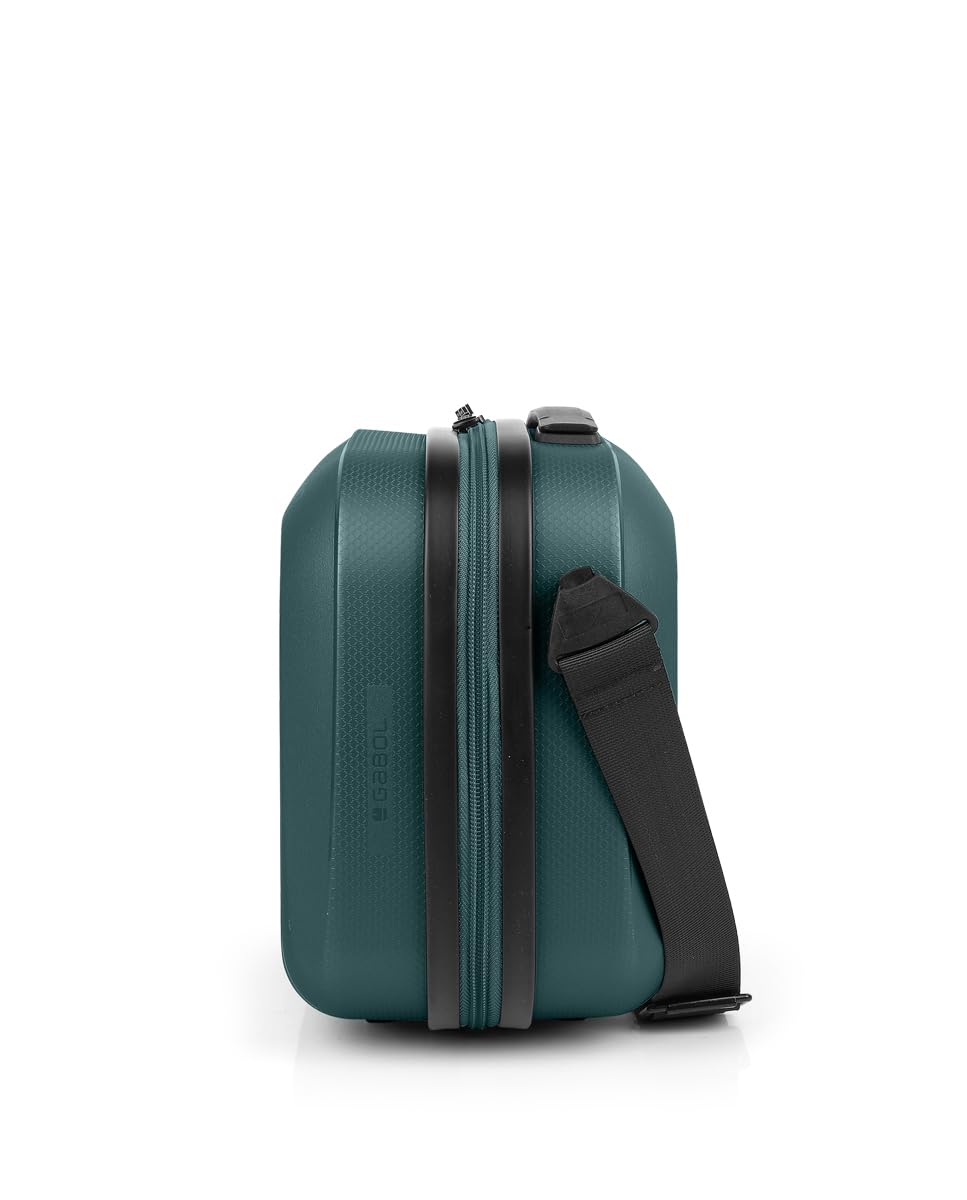 Gabol - Neceser de Viaje Rígido Brooklyn 35x27x17 cm - Peso 0,8kg con Capacidad 13,8L - Acople a Maleta y Correa Ajustable - Diseño Español en Polipropileno e Interior Reciclado RPET - Verde Oscuro