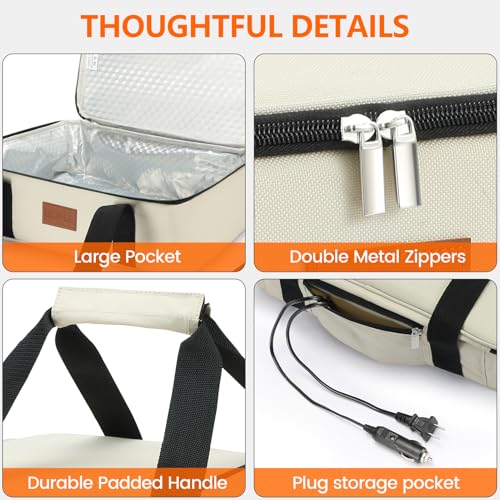 Image of Electric Food Warmer Fit 9 inchx13 inchCasserole Carrier-12V /24V Car&110V Home