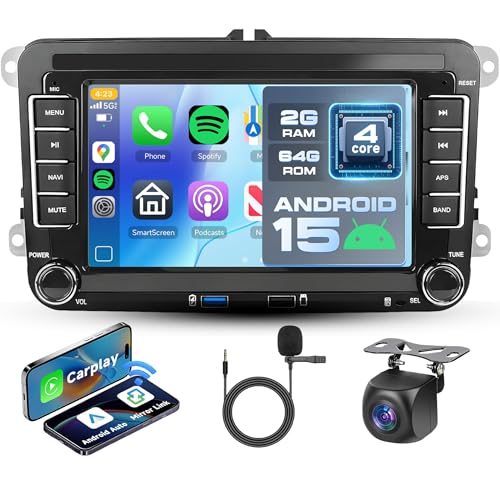 Android Car Stereo for Volkswagen VW Jetta Passat Golf Beetle Polo Tiguan for SEAT for Skoda with Wireless Carplay Android Auto, 7 Inch Touchscreen with GPS,Bluetooth,WiFi,FM/RDS,EQ,ASP,SWC by Hodozzy - Used condition - CA$162.62