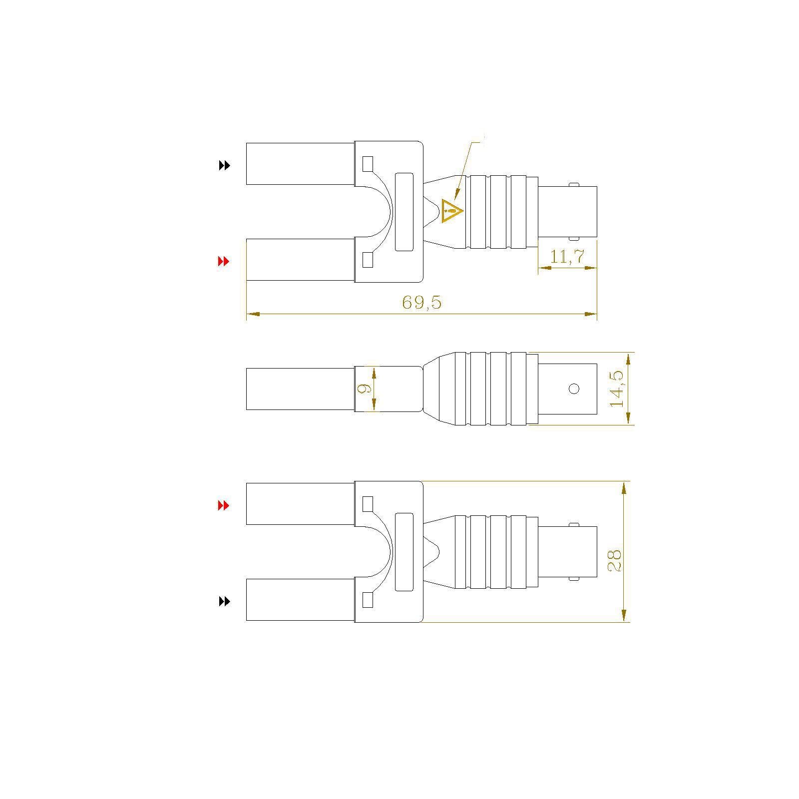 Adattatore Splitter da 3xBNC a 3xBNC per Morsettiera, Componente per Riparazioni di Elettronica, 6 Pezzi