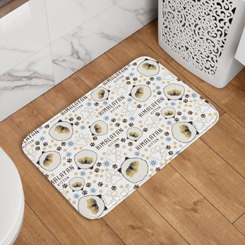 玄関マット 猫の顔 猫柄 ドアマット 室内 屋外 バスマット おしゃれ 泥落とし 洗える 滑り止め 足拭きマット 浴室 台所 寝室 業務用 四季通用 60cm×40cm