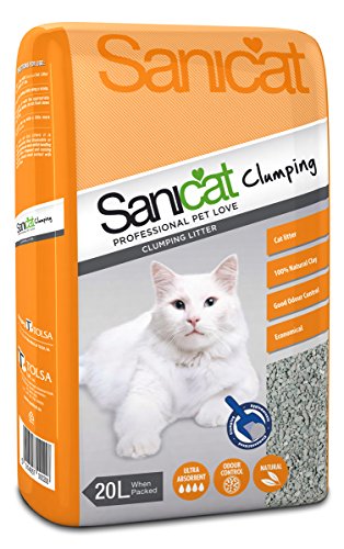 Sanicat Clumping Absorbent Cat Litter, 20 Litre
