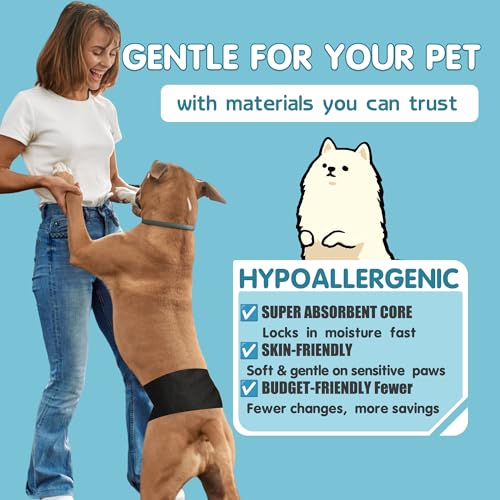 Image of LeapSheep Dog Diaper Liners Pee Pads for Male and Female Dogs, Dog Period Pads, Super Soft Absorbtion Dog Booster Pads Fits Belly Bands, Wraps and Washable Doggy Diapers Female (S, 20)