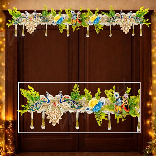 Image of Divyakosh Artificial Flower Toran for Door Decoration 40 Inch | Floral Bandanwar Toran for Home Entrance, Mandir, Pooja Room |Toran for Entrance Door Stylish | Artificial Garland