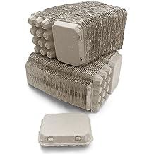 Henlay Quail Egg Cartons - Recycled Cardboard Paper Pulp 3x4 Square Style - Holds One Dozen Quail Eggs- Bulk 144