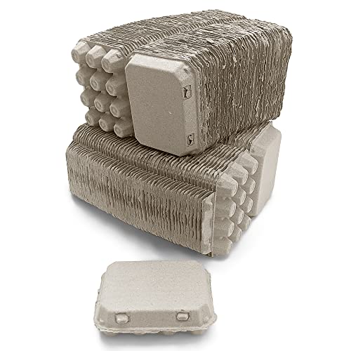 Henlay Cartoni per uova di quaglia - Cartone riciclato in pasta di carta 3x4 stile quadrato - Contiene una dozzina di uova - Bulk (144)