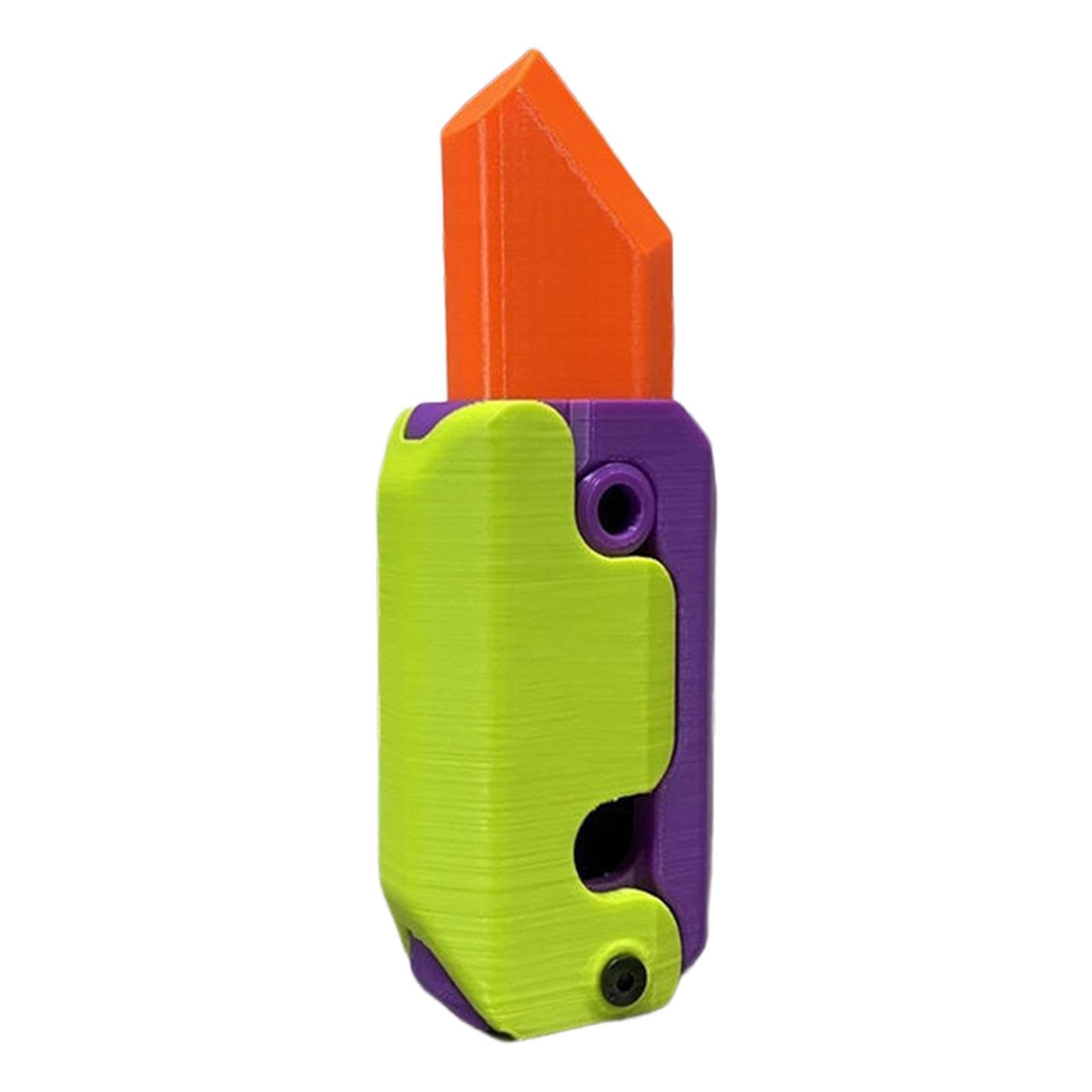 Spunklad 3D Gravity Sensory Carrot Toy Knife, Plastic Knife For Fun, Foldable Fake Flick Knife, Anxiety Stress Relief Toys For Kids Adults