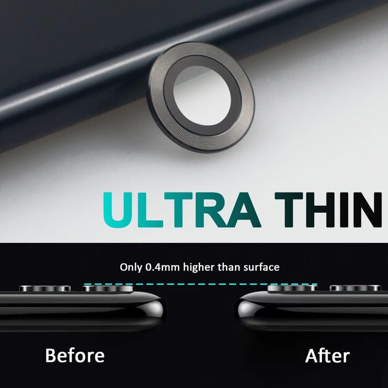 Image of 1 Sets 2 Pack, for Samsung Galaxy Z Flip 5 5G Camera Lens Protector, 9H Tempered Glass Camera Cover Screen Protector 3D Metal Individual Ring [Case Friendly] - MultiColor