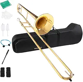 YAYUZEST Alto Trombone Bb Trombone Instrumento para Estudantes Iniciantes (Ouro)