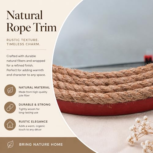 Image of Nagina International Hand Crafted Nautical Premium Wall Decor Rope Accentuated Mirror | Maritime Sailor's Decor Gifts & Collectibles (16 Inches)