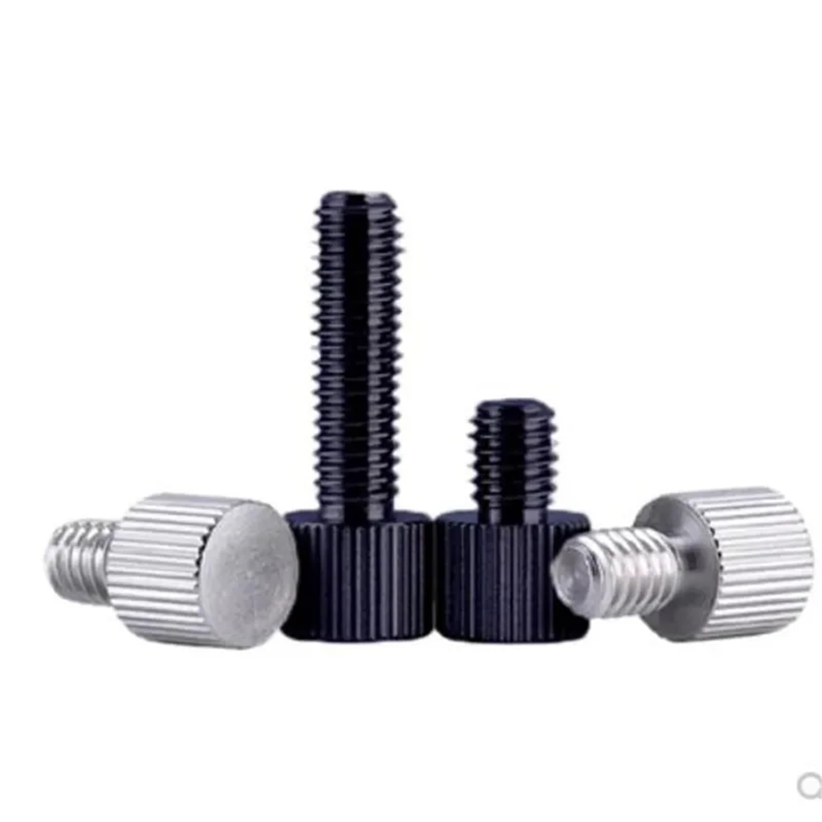 Viti zigrinate a Testa Piatta, Viti A Testa Piatta Zigrinata Nere e Acciaio Inox Misure Multiple Confezione da 5/10 Pz