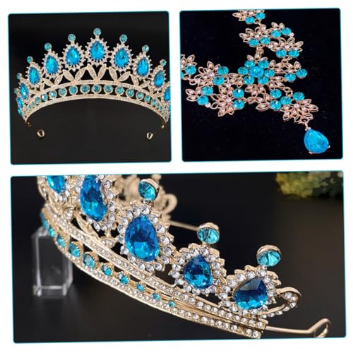 Conjunto de joyas de boda antialérgico para evitar rojeces con corona 2