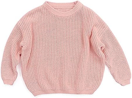 chengchuang Newborn Baby Girls Boys Sweatshirt Blouse Pullover Knit Sweater Warm Crewneck Long Sleeve Tops for Infant Toddler (Pink, Age 12-18 Months)
