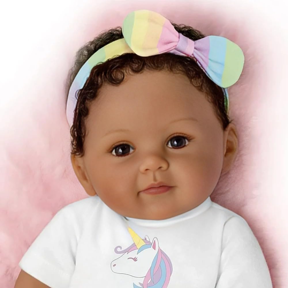 The Ashton-Drake Galleries One-of-a-Kind Ciara Baby Doll, 18 inches, by Ping Lau, RealTouch Vinyl, Black Hair