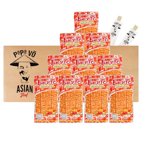 10er Pack (10x20g) Bento Mix Meeresfrüchte Snack Hot Namprik Geschmack