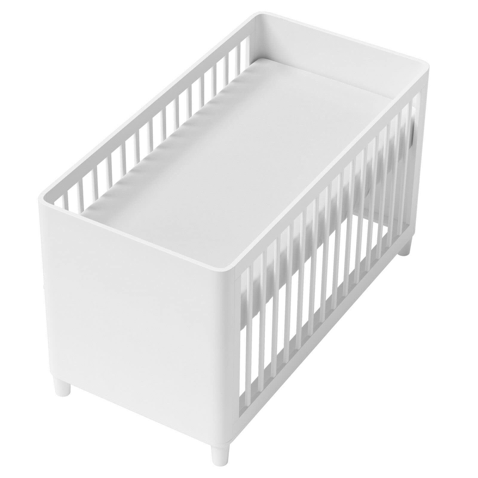 Baby Mam White 2-Pack Soft Fitted Sheet Jersey Stretchy Cotton Fit Crib/Cradle 90X40cm