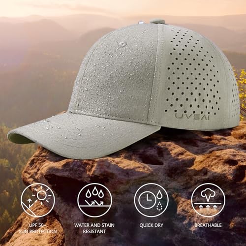 Image of UPF 50+ Performance Water Resistant Baseball Cap Lightweight Breathable Hat Golf Running Boat Hiking for Men Women
