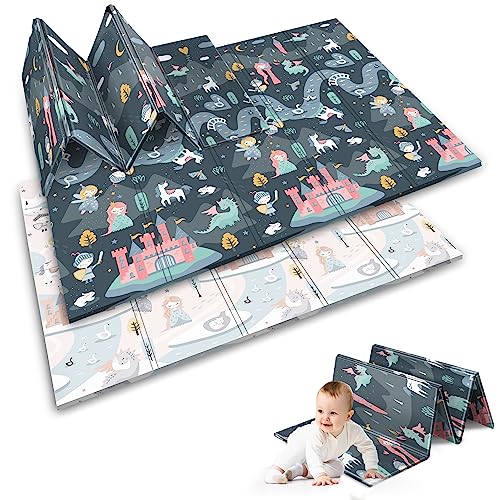 Nukido Colchoneta de Espuma Gruesa XPE para Bebés, Niños - Colchoneta de Actividades Plegable - Colchoneta de Juegos Educativa y Bilateral - 150x200cm - Aislamiento Térmico del Suelo - Impermeable