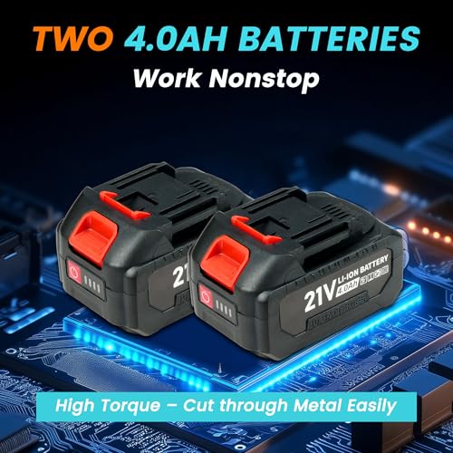 QIUMIN Accu Haakse Slijper 125 mm, 10.000 tpm, Brushless Motor, 2 x 4,0Ah, voor Metaal, Steen, Hout - Afbeelding 6