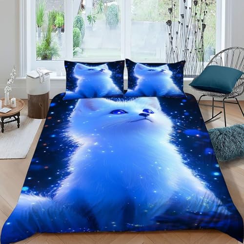 Housse de couette chat zippée 200x200 pour changer de lit facilement