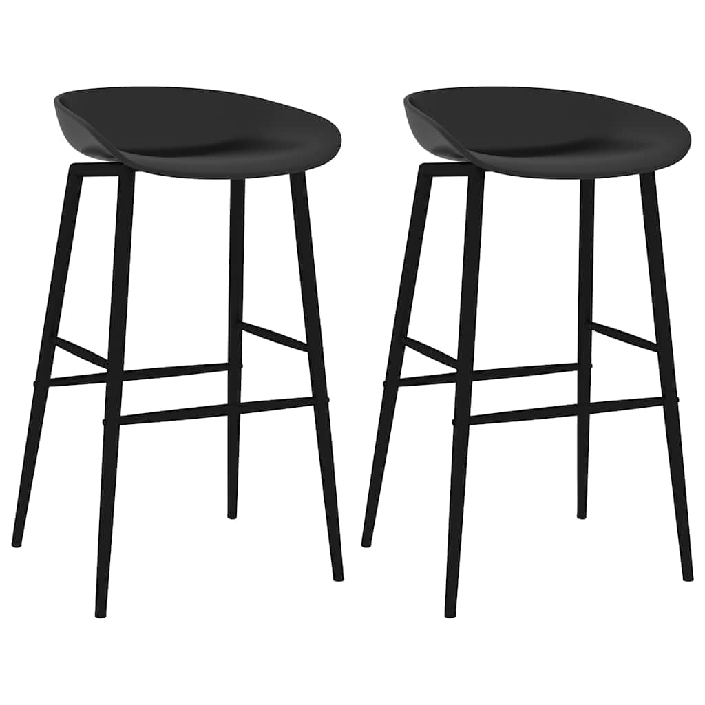 Tabouret de bar de 74.5 cm de hauteur d'assise lot de 2 tabourets de comptoir noirs