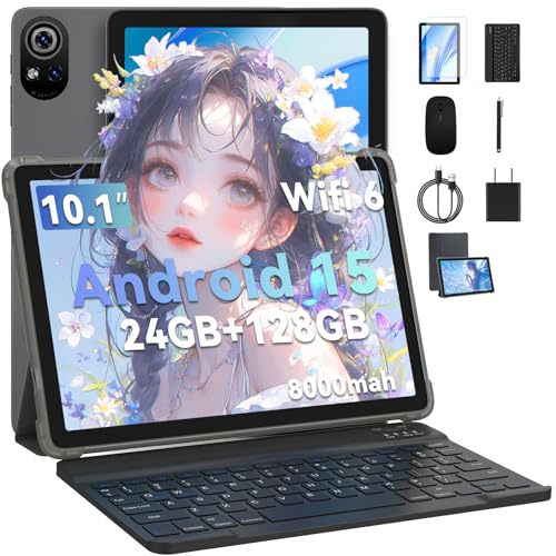 �^�u���b�g 10�C���` Wi-Fi6���f�� Android15 24GB+128GB+1TB�g���\ Widevine L1 IPS�f�B�X�v���C 8000mAh �L�[�{�[�h�Z�b�g���P�[�X�t�� ���掋��/Web�{��/���V�s�\�� PRITOM �v���g��(�O���[
