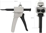 50mL AB Glue Gun, 1:1 or 1:2 Ratio Dual Component Adhesive Dispenser, Lightweight Applicator for Epoxy, Resin, DIY, Home Repair, Industrial Use